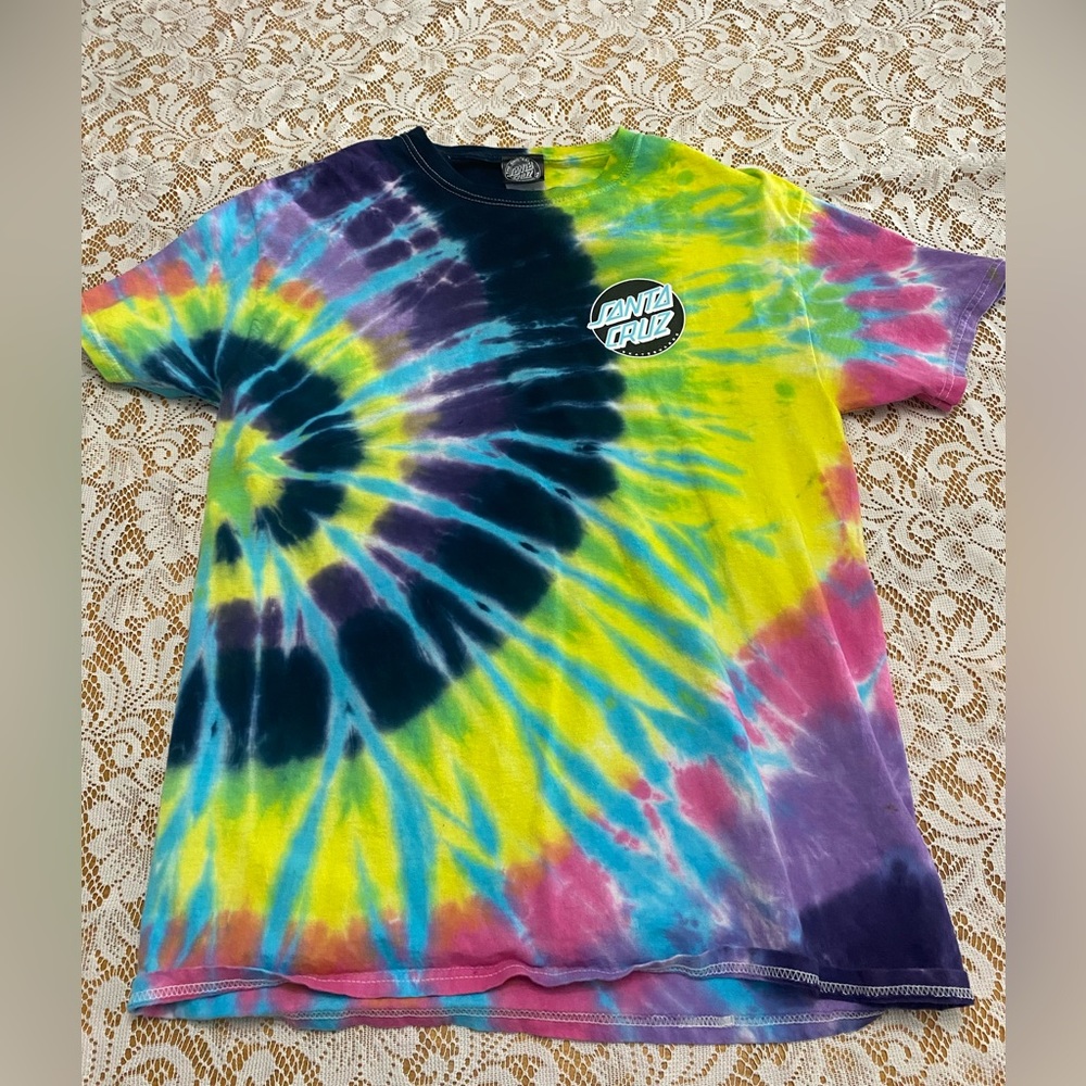 Santa Cruz Skateboards Tie Dye Tee Vintage Style Size M